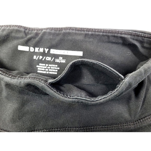 DKNY Sport Black Legging Pant Logo Leg Wide Waistband Size Small Lounge Y2K - Picture 5 of 9